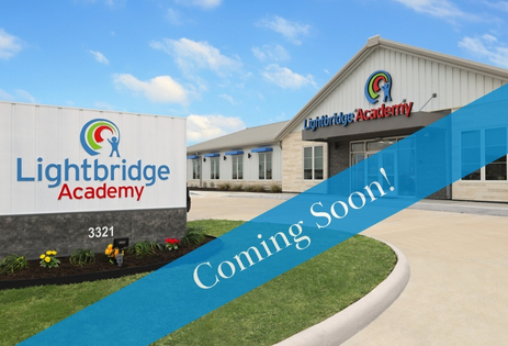 Photo of a Lightbridge Academy Center with the words Coming Soon