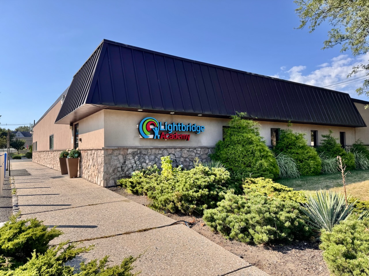 Exterior of Lightbridge Academy child care center in Cranford, New Jersey